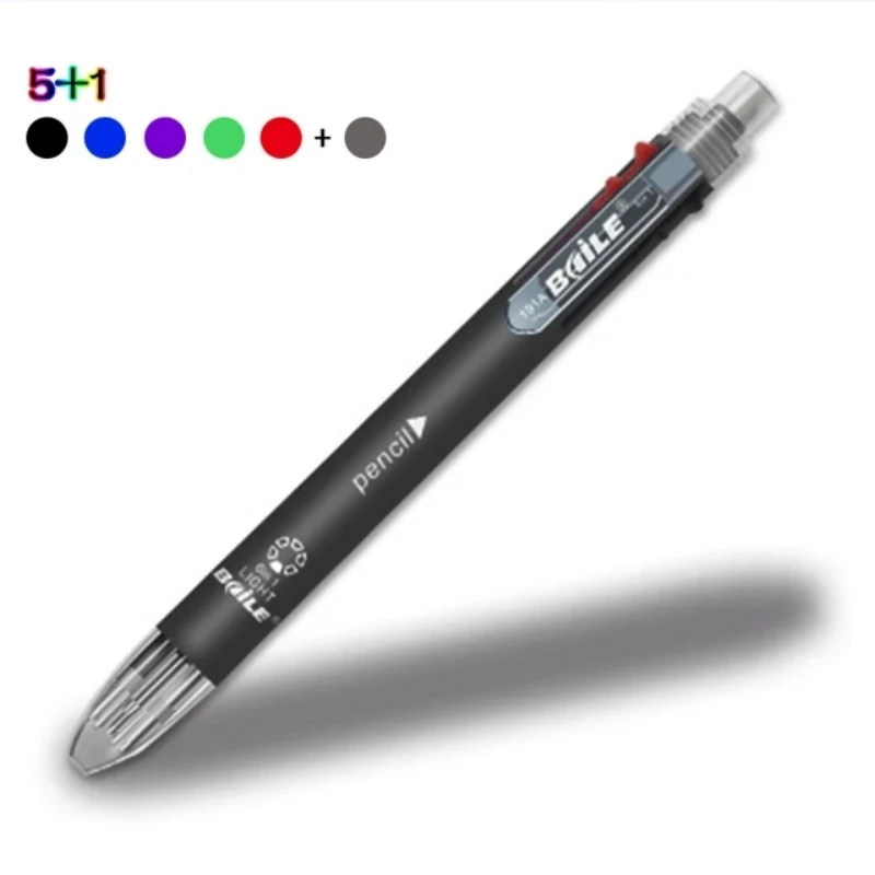 6-In-1 Mehrfarbige Kugelschreiber, 5 Farben, Kugelschreiber, 1, Automatischer Bleistift Mit Radiergummi Für Schule, Büro, Schreibbedarf, Schreibwaren 6-In-1 Mehrfarbige Kugelschreiber, 5 Farben, Kugelschreiber, 1, Automatischer Bleistift Mit Radiergummi Für Schule, Büro, Schreibbedarf, Schreibwaren - Image 11