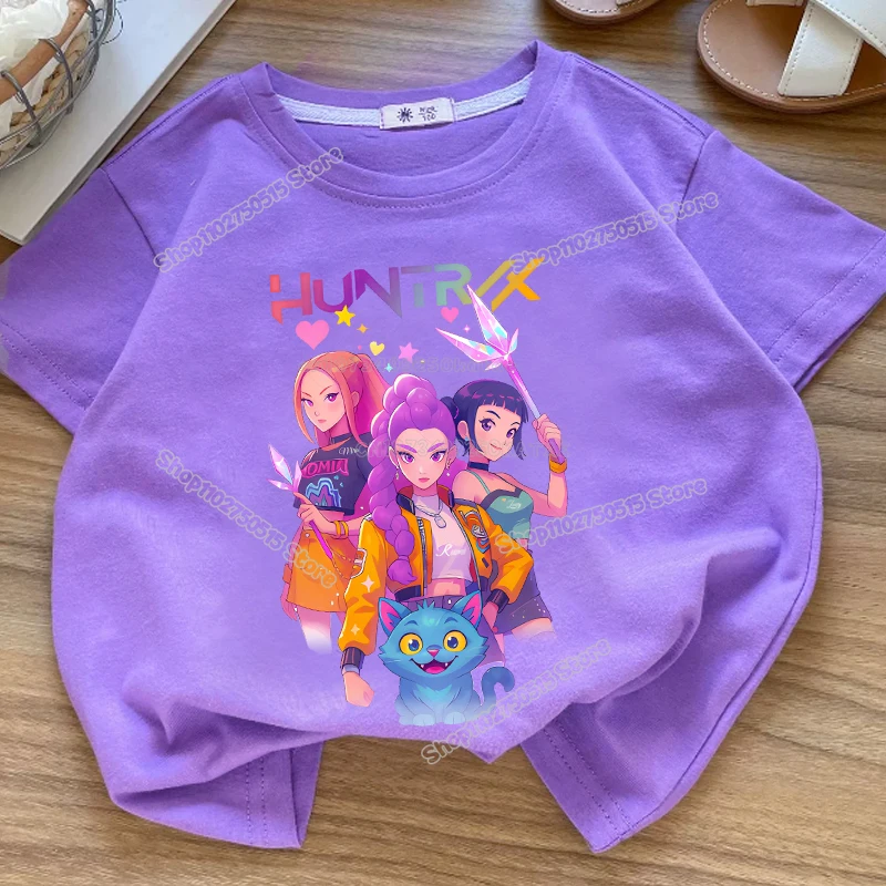 Summre Girl Kpop Demon Hunters Kleidung Rumi Mira Zoey Kurzarm-T-Shirt Für Kinder, Sommer, Lässige Oberteile, Cartoon-T-Shirt Aus Baumwolle Für Kleinkinder Summre Girl Kpop Demon Hunters Kleidung Rumi Mira Zoey Kurzarm-T-Shirt Für Kinder, Sommer, Lässige Oberteile, Cartoon-T-Shirt Aus Baumwolle Für Kleinkinder - Image 7