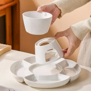 Schmelztiegel aus Porzellan, Schokoladenfondue-Set mit Gabel und Tablett, Kerze, Heizung, Teelicht für Käse, Schokolade, Süßigkeiten, Dessert, Snack