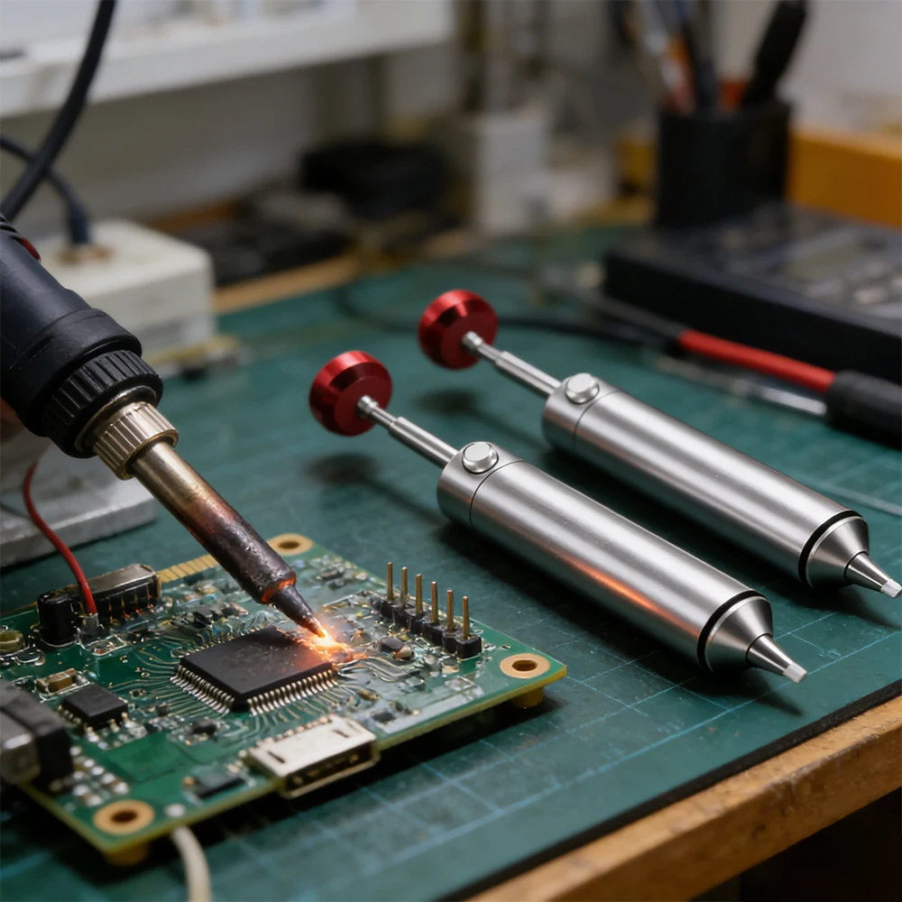 Ansiki Mjf-D9 Entlötpumpe Aus Aluminiumlegierung, Manuelle Vakuum-Zinnpumpe Für Pcb-Komponenten, Schweißreparatur-Werkzeug Ansiki Mjf-D9 Entlötpumpe Aus Aluminiumlegierung, Manuelle Vakuum-Zinnpumpe Für Pcb-Komponenten, Schweißreparatur-Werkzeug - Image 4