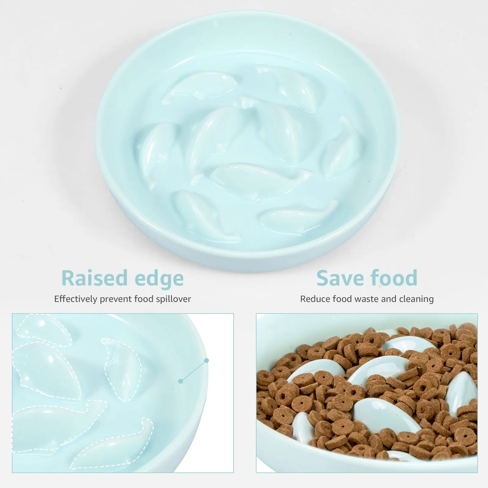 Cat Bowl Slow Feeder Non Slip Mat Raised Edge Pets Eating Anti Vomiting Ceramic Bowl Reusable Healthy Anti-Choking Cat Bowl Slow Feeder Non Slip Mat Raised Edge Pets Eating Anti Vomiting Ceramic Bowl Reusable Healthy Anti-Choking - Image 10
