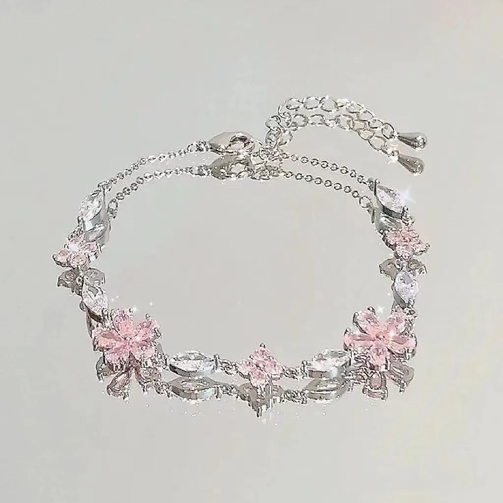 Armband Aus Zinklegierung, Funkelndes Zirkon-Blumenarmband, Handgefertigtes Armband Aus Legierung Für Den Täglichen Gebrauch, Modeaccessoire, Party Armband Aus Zinklegierung, Funkelndes Zirkon-Blumenarmband, Handgefertigtes Armband Aus Legierung Für Den Täglichen Gebrauch, Modeaccessoire, Party - Image 12