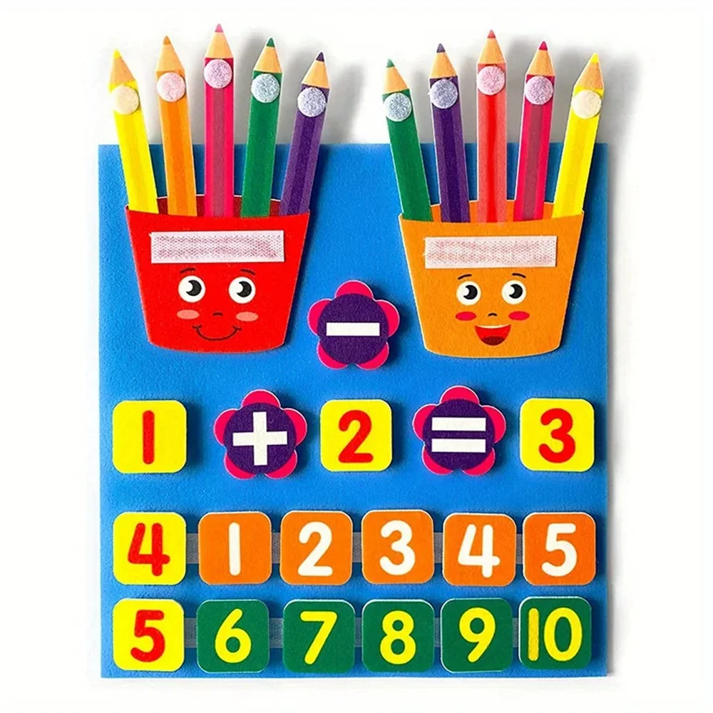 Felt Learning Board Children Toys Educational Diy Toy Addition Subtraction Finger Arithmetic Teaching Enlightenment Board Felt Learning Board Children Toys Educational Diy Toy Addition Subtraction Finger Arithmetic Teaching Enlightenment Board - Image 2