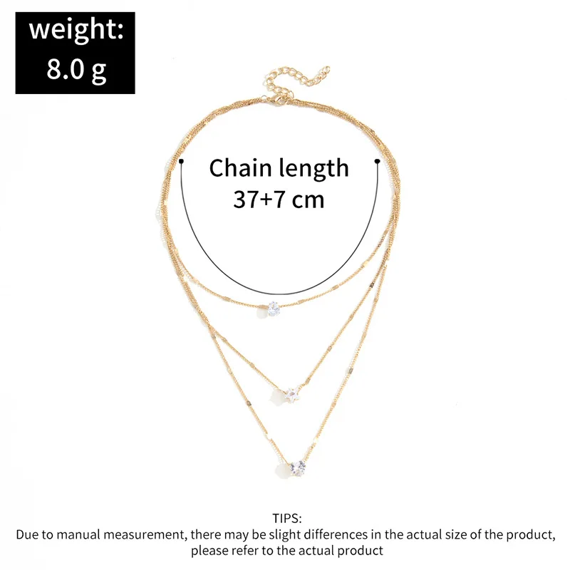 Trendy Zirkon Anhänger Halskette Für Frauen Multilayer Kette Halsband Mode Weibliche Party Glänzenden Schmuck Geschenk Trendy Zirkon Anhänger Halskette Für Frauen Multilayer Kette Halsband Mode Weibliche Party Glänzenden Schmuck Geschenk - Image 2