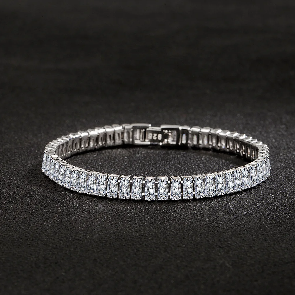 Heiße Verkäufe 925 Sterling Silber Armband Edle Farbe Kristall Hand Für Frauen Charme Hochzeit Designer Schmuck Geschenk Party 18 Cm Heiße Verkäufe 925 Sterling Silber Armband Edle Farbe Kristall Hand Für Frauen Charme Hochzeit Designer Schmuck Geschenk Party 18 Cm - Image 4