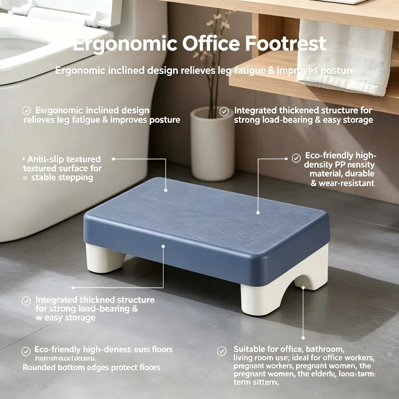 Ergonomic Pp Footrest Under Desk Foot Stool Comfortable Space-Saving Foot Rest For Office Work Study Sofa Home Ergonomic Pp Footrest Under Desk Foot Stool Comfortable Space-Saving Foot Rest For Office Work Study Sofa Home - Image 5