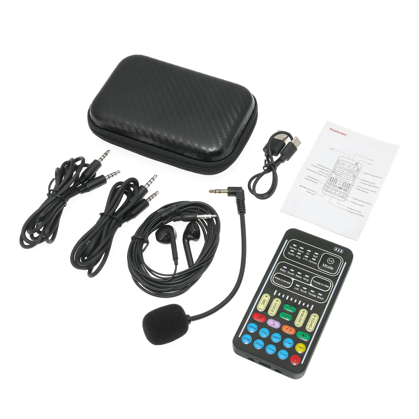 I9 Sprachverzerrer Mit Kopfhörer Und Mikrofon – Mini-Soundkarte Mit Bluetooth Für Live-Streaming, Gaming &Amp; Sprach-Effekte I9 Sprachverzerrer Mit Kopfhörer Und Mikrofon – Mini-Soundkarte Mit Bluetooth Für Live-Streaming, Gaming &Amp; Sprach-Effekte - Image 5