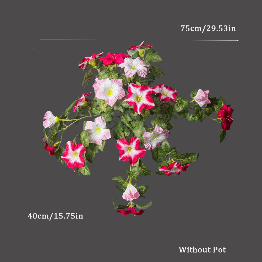 40-48Cm Künstliche Blumenranken, Künstliche Petunienblüten, Seiden-Begonienblätter, Hängepflanze Für Die Heimdekoration 40-48Cm Künstliche Blumenranken, Künstliche Petunienblüten, Seiden-Begonienblätter, Hängepflanze Für Die Heimdekoration - Image 10