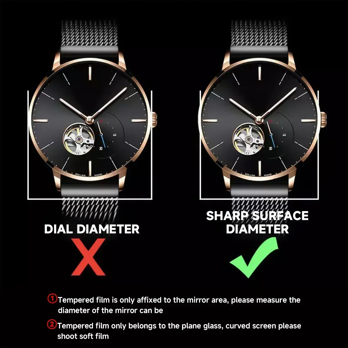 Universeller Smartwatch-Displayschutz Aus Gehärtetem Glas, Schutzfolie, 28 Mm, 30 Mm, 32 Mm, 38 Mm, 40 Mm, 41 Mm, 42 Mm, Durchmesser 26–46 Mm Universeller Smartwatch-Displayschutz Aus Gehärtetem Glas, Schutzfolie, 28 Mm, 30 Mm, 32 Mm, 38 Mm, 40 Mm, 41 Mm, 42 Mm, Durchmesser 26–46 Mm - Image 6