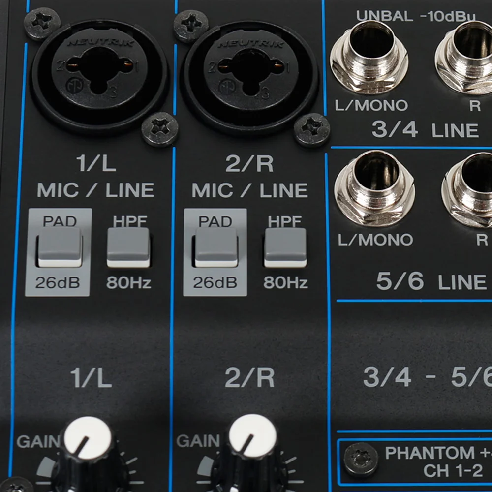 Professioneller 6-Kanal-Audiomixer Mit 48 V Phantomspeisung, 10 Eingängen, Stereo, Usb &Amp; Bluetooth Für Mikrofon, Mp3, Pc-Aufnahmen, Dj Und Karaoke Professioneller 6-Kanal-Audiomixer Mit 48 V Phantomspeisung, 10 Eingängen, Stereo, Usb &Amp; Bluetooth Für Mikrofon, Mp3, Pc-Aufnahmen, Dj Und Karaoke - Image 4