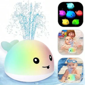 Baby Bath Toys, Toddler Bath Toys for Kids Ages 1-3, Light Up Whale Bath Toy Sprinkler, Pool Water Table Infant Baby Toys 6-12-1