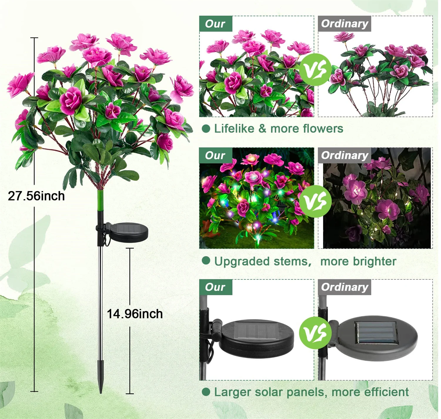 Led-Solarleuchte, Wasserdicht, Azalea-Solarblumen-Lampe, Für Den Außenbereich, Dekorativ Für Garten, Hof, Rasen, Weg, Beleuchtung, Urlaub, Hochzeit, Dekoration Led-Solarleuchte, Wasserdicht, Azalea-Solarblumen-Lampe, Für Den Außenbereich, Dekorativ Für Garten, Hof, Rasen, Weg, Beleuchtung, Urlaub, Hochzeit, Dekoration - Image 2
