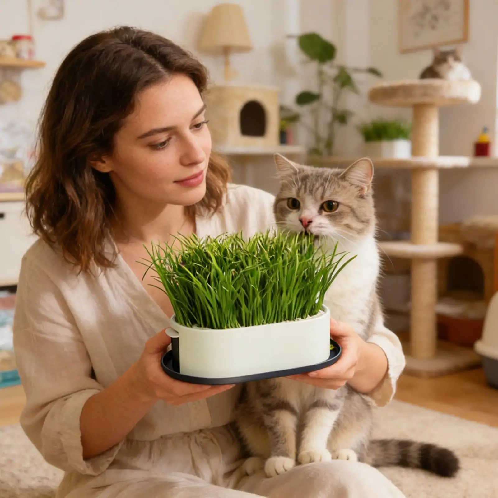 Cat Snack Grass Box Cat Catnip Grass Grow Station Soilless Planting Cat Grass Pot For Kitten Snack Pet Eating Cat Snack Grass Box Cat Catnip Grass Grow Station Soilless Planting Cat Grass Pot For Kitten Snack Pet Eating - Image 5