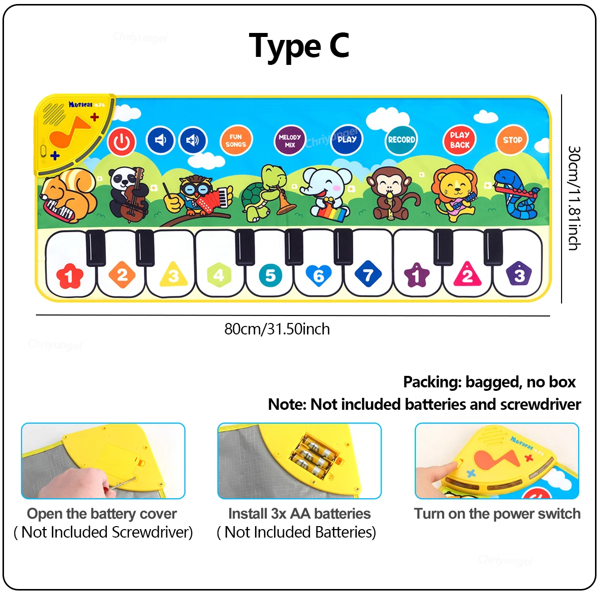 Piano Dance Mat For Kids 80*30Cm Music Play Mat With Demo Songs Toddlers Floor Keyboard Musical Carpet Girl Boy Birthday Gifts Piano Dance Mat For Kids 80*30Cm Music Play Mat With Demo Songs Toddlers Floor Keyboard Musical Carpet Girl Boy Birthday Gifts - Image 9