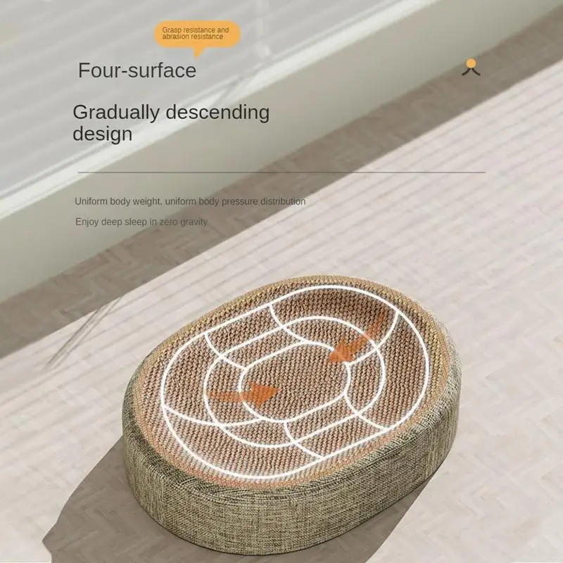 2In1 Cat Scratching Board Protect Furniture Grinding Claw Toys Oval Sisal Weaving Wear-Resistant Cat Nest Cat Accessories 2In1 Cat Scratching Board Protect Furniture Grinding Claw Toys Oval Sisal Weaving Wear-Resistant Cat Nest Cat Accessories - Image 4