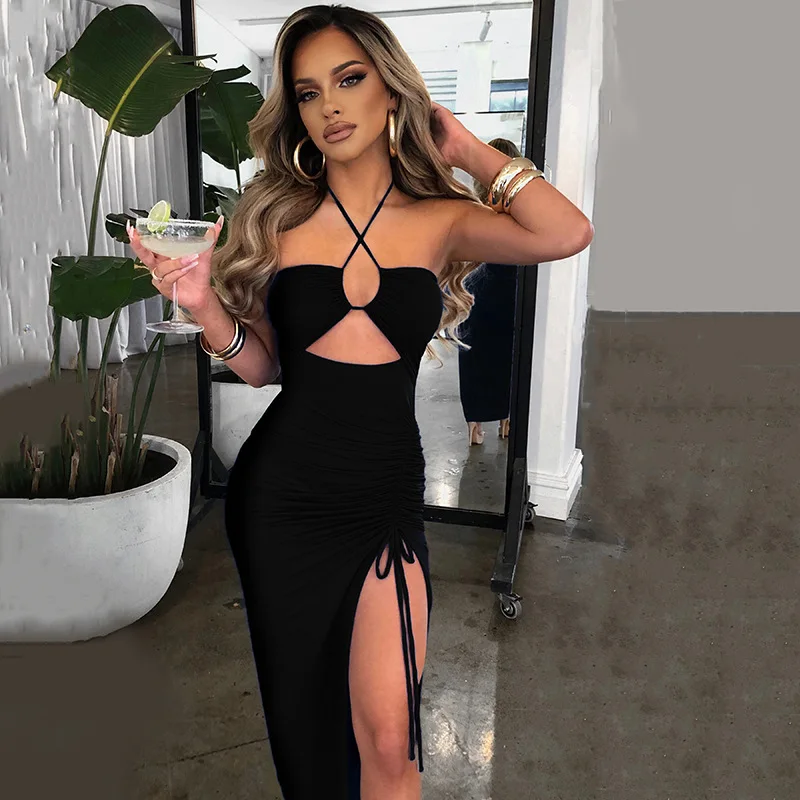 Ärmellose Sexy Weibliche Midi Backless Kleider Schlank Nacht Club Party Frauen Kleid Bodycon Vestidos Elegantes Para Mujer Ärmellose Sexy Weibliche Midi Backless Kleider Schlank Nacht Club Party Frauen Kleid Bodycon Vestidos Elegantes Para Mujer - Image 8