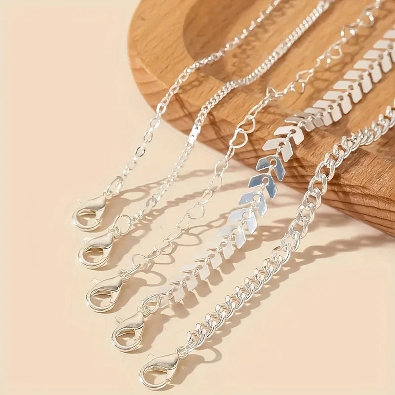 5 Stück Vintage Ästhetik Herz Kette Fußkettchen Mode Kreative Flugzeug Kette Fuß Kette Frauen Boho Sommer Strand Fuß Schmuck 5 Stück Vintage Ästhetik Herz Kette Fußkettchen Mode Kreative Flugzeug Kette Fuß Kette Frauen Boho Sommer Strand Fuß Schmuck - Image 4