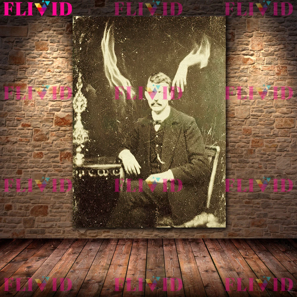 Viktorianische Geistfotografie, Antike Wandkunst, Leinwandgemälde, 19. Spiritualismus, Wo Ghostly Kunstposter, Druck, Heimdekoration Viktorianische Geistfotografie, Antike Wandkunst, Leinwandgemälde, 19. Spiritualismus, Wo Ghostly Kunstposter, Druck, Heimdekoration - Image 3