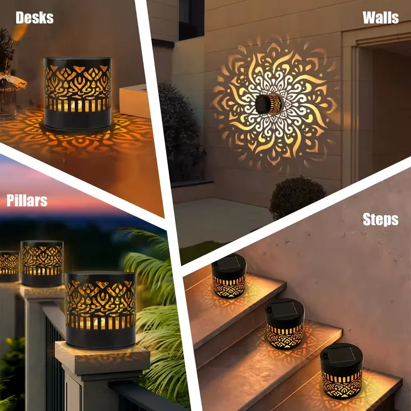 Solar-Mandala-Wandleuchte, Wasserdichte Led-Zaunlampe Für Den Außenbereich, Für Garten, Rasen, Grundstück, Veranda, Korridor, Hof, Dekoration, Wandleuchte Solar-Mandala-Wandleuchte, Wasserdichte Led-Zaunlampe Für Den Außenbereich, Für Garten, Rasen, Grundstück, Veranda, Korridor, Hof, Dekoration, Wandleuchte - Image 4