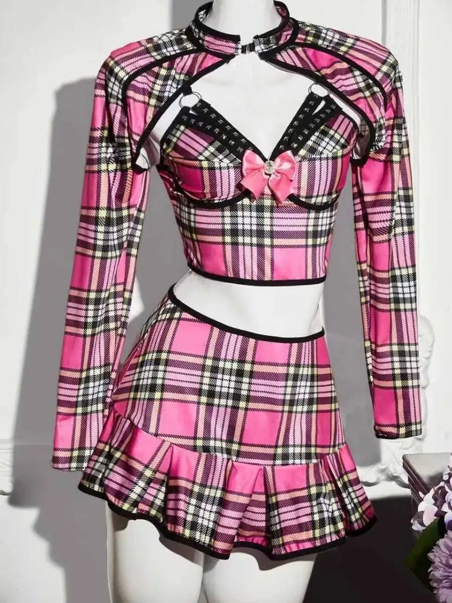 Sexy Rock Sets Nachtclub Tragen Outfit Frauen Bühne Leistung Outfit Herbst College Stil Uniform Rock Sets Charming Nl6C Sexy Rock Sets Nachtclub Tragen Outfit Frauen Bühne Leistung Outfit Herbst College Stil Uniform Rock Sets Charming Nl6C - Image 4