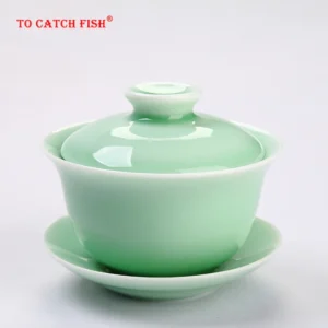 Chinesische Celadon Gai Wan Tee-Set Bone China Teetasse Dehua Gaiwan Tee Porzellan Teetasse Tee-Set für hochwertige kreative Wasserkocher