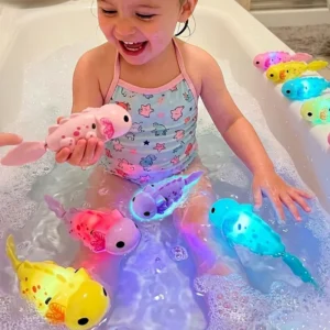 1/4 Stück Outdoor Lichtempfindlicher Schwimmender Fisch Elektrisches Haustier Roboterfisch Badewannen-Interaktives Spielzeug Kann Schwimmen Buntes Haustier Salamander