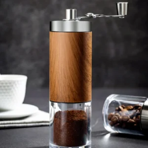 1 Stück Kaffeebohnen mühle tragbare Holzmaserung Edelstahl Kurbel Hand Kaffeemühle Küchen werkzeug Mühle