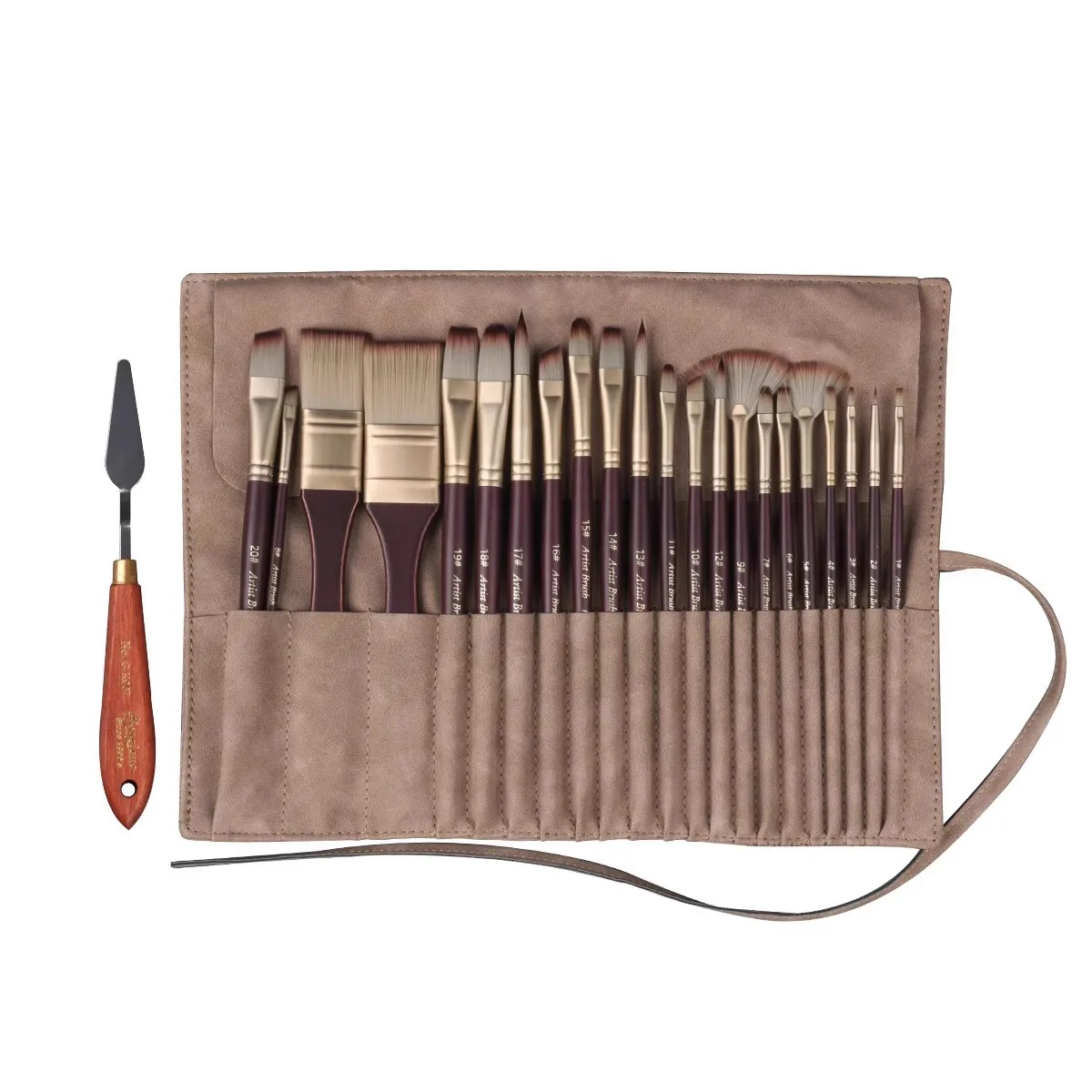 Acryl-Pinsel, Öl-Pinsel, Künstler-Pinsel-Set, Tasche Mit Schaber, 24-Teilig, Gouache-Pinsel Mit Holzgriff Acryl-Pinsel, Öl-Pinsel, Künstler-Pinsel-Set, Tasche Mit Schaber, 24-Teilig, Gouache-Pinsel Mit Holzgriff - Image 6