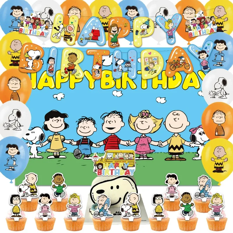 Cartoon Geburtstagsparty Familienfeier Dekorationen Snoopy Banner Flagge Folien-Latex-Ballons Zubehör Niedliche Partygeschenke Neu Cartoon Geburtstagsparty Familienfeier Dekorationen Snoopy Banner Flagge Folien-Latex-Ballons Zubehör Niedliche Partygeschenke Neu