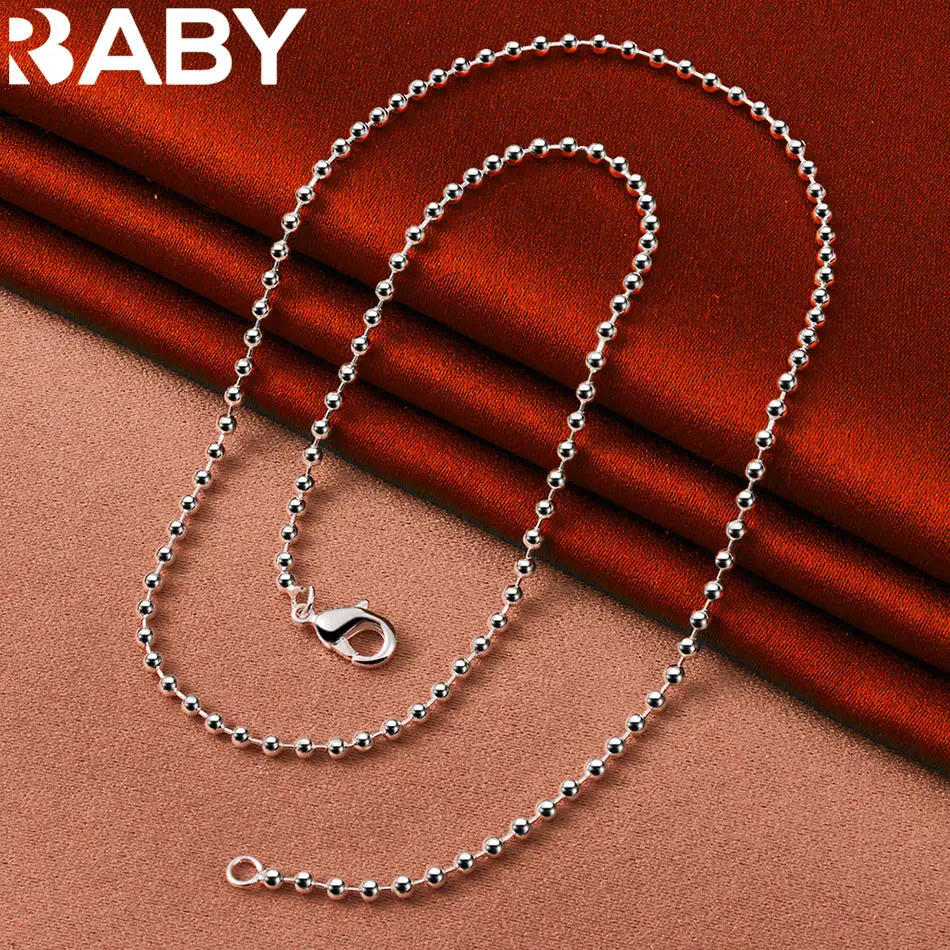 Urbaby 925 Sterling Silver 40-75Cm 2Mm Beads Necklace For Women Anniversary Gift Popular Wild Fashion Romantic Jewelry Urbaby 925 Sterling Silver 40-75Cm 2Mm Beads Necklace For Women Anniversary Gift Popular Wild Fashion Romantic Jewelry - Image 6