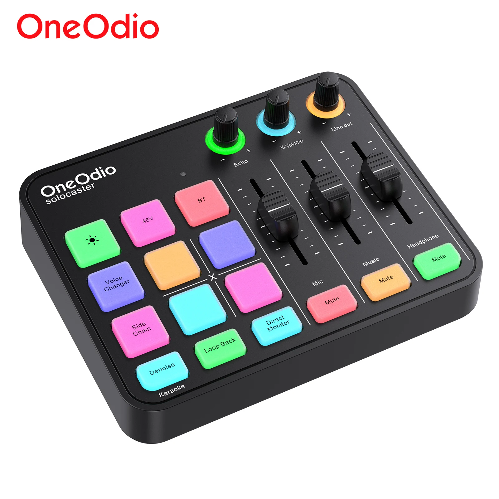 Oneodio Podcast-Mischpult Mit Xlr, 48 V Phantomspeisung &Amp; Rgb – Soundkarte Für Pc, Live-Streaming, Podcasts Und Sprachaufnahmen Podcast Mischpult