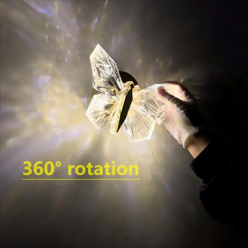 Led Butterfly Wandleuchte 360° ° Rotation Kreative Nordic Nacht Wandleuchte Flur Schlafzimmer Wohnzimmer Led Innen Luxus Beleuchtung Led Butterfly Wandleuchte 360° ° Rotation Kreative Nordic Nacht Wandleuchte Flur Schlafzimmer Wohnzimmer Led Innen Luxus Beleuchtung - Image 2
