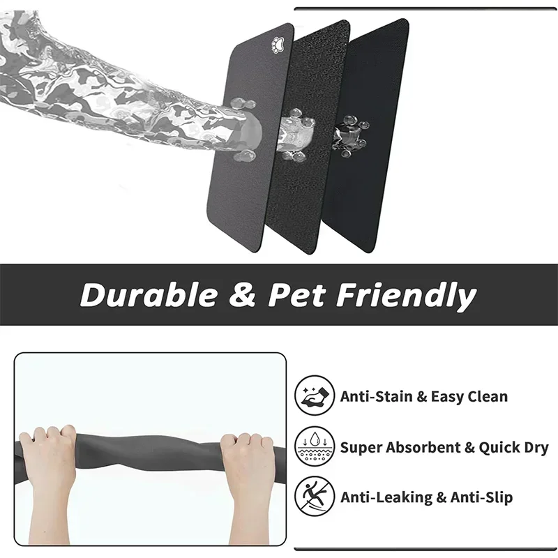Pet Feeding Mat Absorbent Dog Cat Mat For Food And Water Easy To Clean Pet Placemats Quick Dry Dog Mat For Messy Drinkers Pet Feeding Mat Absorbent Dog Cat Mat For Food And Water Easy To Clean Pet Placemats Quick Dry Dog Mat For Messy Drinkers - Image 6