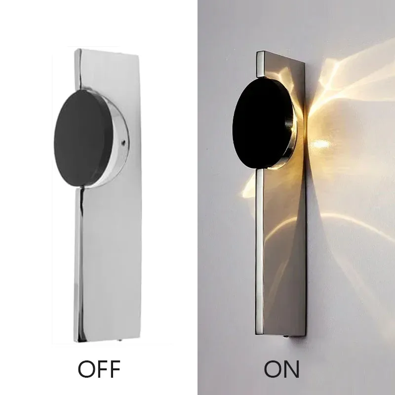 Moderne Led-Wandleuchte Drehbare Wellblech-Wandlampe Edelstahl Atmosphärische Wandleuchten Hotel Schlafzimmer Bettkopfleuchten Moderne Led-Wandleuchte Drehbare Wellblech-Wandlampe Edelstahl Atmosphärische Wandleuchten Hotel Schlafzimmer Bettkopfleuchten - Image 4