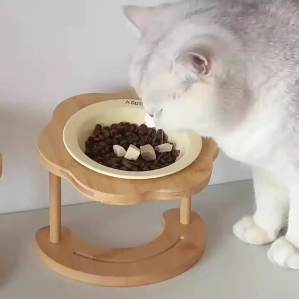Pet Supplies Ceramic Cat Bowl Wooden Cute Dog Food Feeding Basin Detachable Non-Slip Pet High Foot Bowl Water Container Pet Supplies Ceramic Cat Bowl Wooden Cute Dog Food Feeding Basin Detachable Non-Slip Pet High Foot Bowl Water Container - Image 4