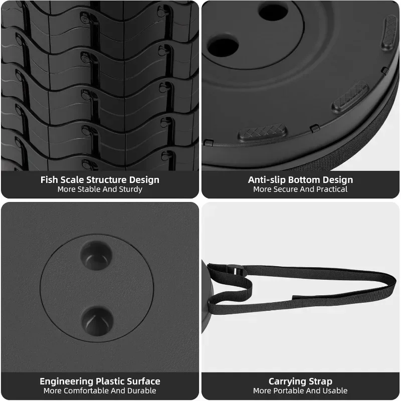 Collapsible Stool Portable Folding Expandable Stool With Carrying Straps Home Space Saving Furniture Stools For Camping Fishing Collapsible Stool Portable Folding Expandable Stool With Carrying Straps Home Space Saving Furniture Stools For Camping Fishing - Image 4