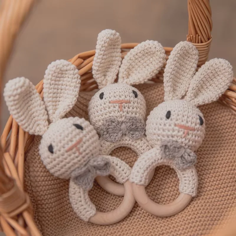Baby Crochet Rattle Wooden Teether Toy Bpa Free Wood Rodent Rabbit Rattle Baby Mobile Play Gym Newborn Educational Music Toys Baby Crochet Rattle Wooden Teether Toy Bpa Free Wood Rodent Rabbit Rattle Baby Mobile Play Gym Newborn Educational Music Toys - Image 2