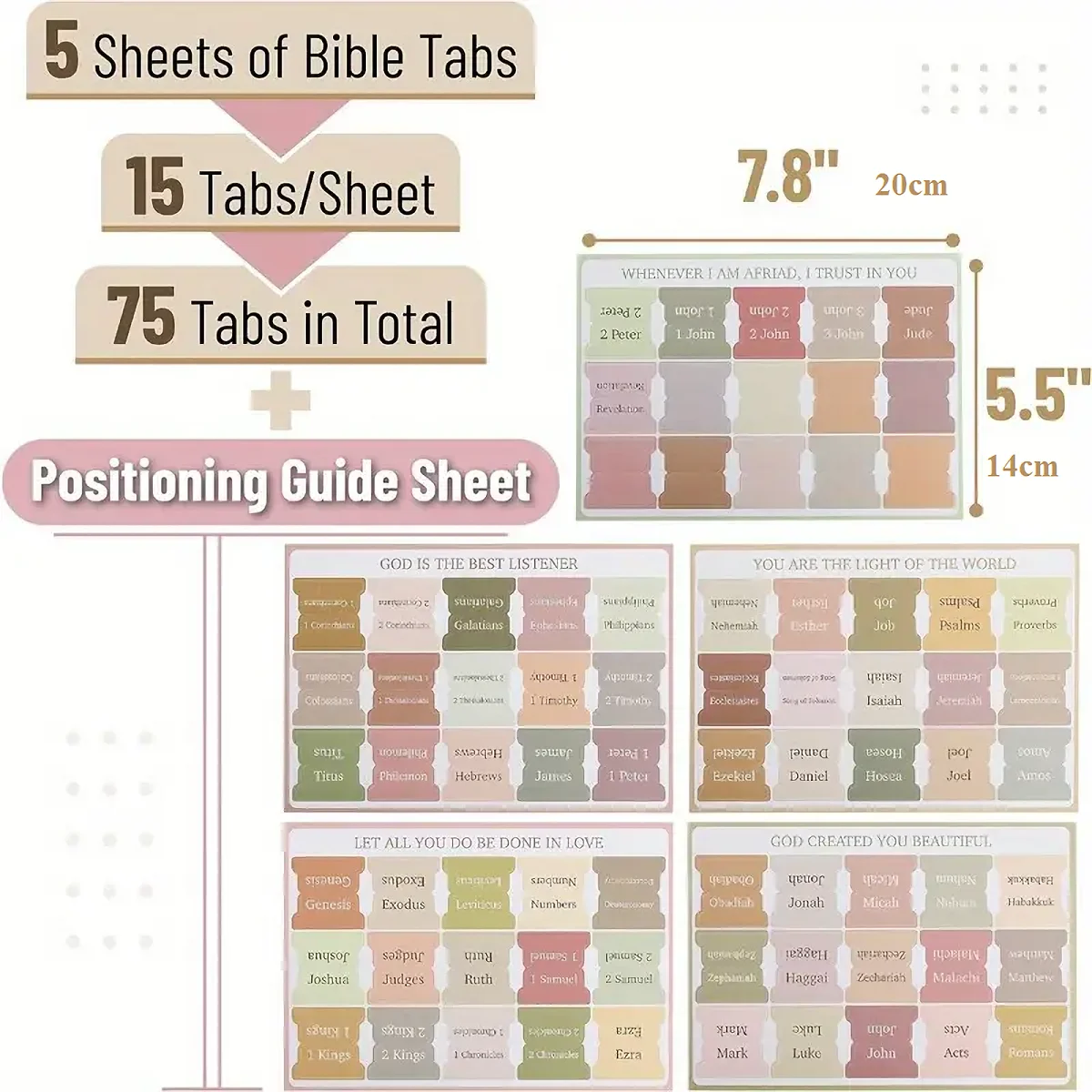 5 Blatt (75 Stück) Bibelregisterkarten Mit Großer Schrift Und Leicht Zu Lesenden Bibel-Journaling-Zubehör, Selbstklebende Index-Etiketten, Aufkleber, Schreibwaren 5 Blatt (75 Stück) Bibelregisterkarten Mit Großer Schrift Und Leicht Zu Lesenden Bibel-Journaling-Zubehör, Selbstklebende Index-Etiketten, Aufkleber, Schreibwaren - Image 7