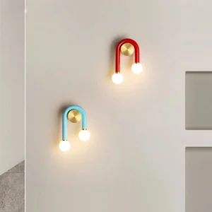 Moderne Rot/Blau/Rosa LED Wandleuchte Dekor Beleuchtung U-förmige Nachttischlampe für Schlafzimmer Wohnzimmer Gang dekorative Wandleuchte