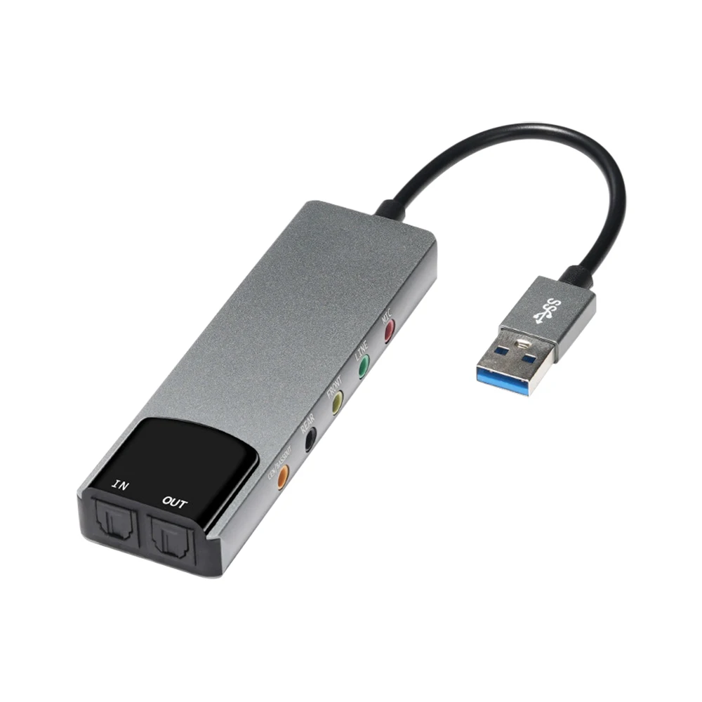 6-In-1 Externe Usb-Soundkarte Mit Optischem Anschluss – Multifunktions-Audio-Konverter Aus Aluminium Für Notebook &Amp; Pc 6-In-1 Externe Usb-Soundkarte Mit Optischem Anschluss – Multifunktions-Audio-Konverter Aus Aluminium Für Notebook &Amp; Pc - Image 4