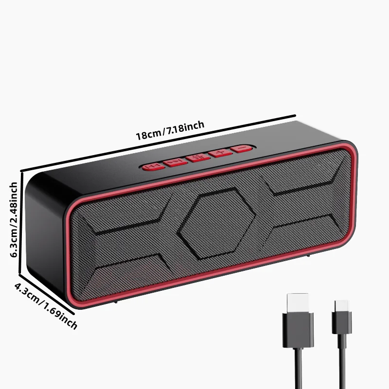 Tragbarer Bluetooth-Lautsprecher 10W – Kabellose Stereo-Musikbox Mit Dual-Treiber, Bass, Tws, Fm, Tf, Usb, Aux &Amp; Freisprechen Tragbarer Bluetooth-Lautsprecher 10W – Kabellose Stereo-Musikbox Mit Dual-Treiber, Bass, Tws, Fm, Tf, Usb, Aux &Amp; Freisprechen - Image 6