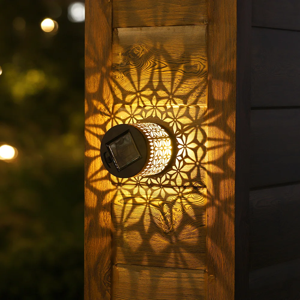 Solar-Außenwandleuchte Projektor Wasserdichte Gartenlampe Terrassen-Zaun-Dekorationsleuchte Hohle Laterne Rasen-Hof-Weg-Dekorationsbeleuchtung Solar-Außenwandleuchte Projektor Wasserdichte Gartenlampe Terrassen-Zaun-Dekorationsleuchte Hohle Laterne Rasen-Hof-Weg-Dekorationsbeleuchtung - Image 10