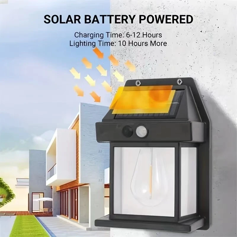 Solarbetriebene Wasserdichte Led-Wandleuchte Für Den Außenbereich, Leistungsstarke Solarenergielampe Mit Lichtsensor Für Garten, Hof, Zaun, Hausdekoration Solarbetriebene Wasserdichte Led-Wandleuchte Für Den Außenbereich, Leistungsstarke Solarenergielampe Mit Lichtsensor Für Garten, Hof, Zaun, Hausdekoration