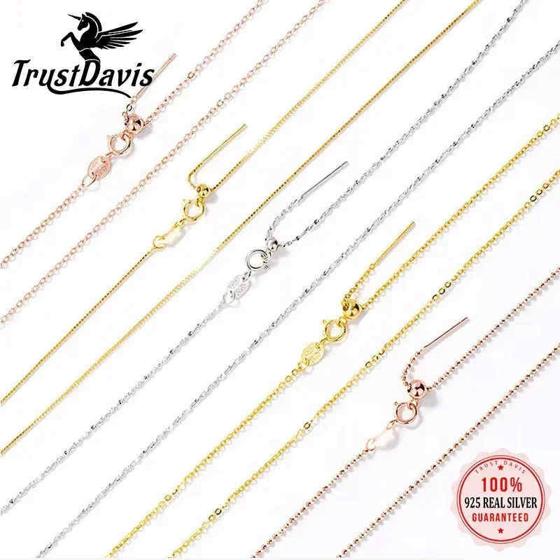 Trustdavis Real 925 Silver Box Cross Chain Fashion Universal Necklace For Women Daily Diy Pendant Necklace Fine Jewelry Dc27 Trustdavis Real 925 Silver Box Cross Chain Fashion Universal Necklace For Women Daily Diy Pendant Necklace Fine Jewelry Dc27