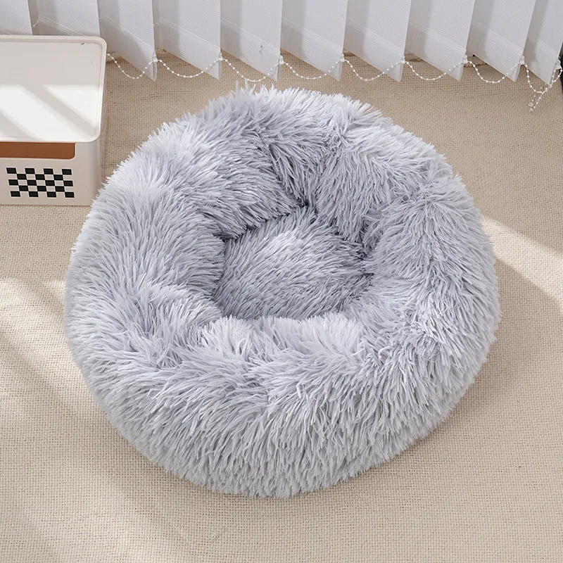 1Pc Comfortable Striped Plush Pet Bed, Suitable For Cats And Dogs,Warm,Deep Sleep Round Nest,Filling,Gray,Soft,Indoor 1Pc Comfortable Striped Plush Pet Bed, Suitable For Cats And Dogs,Warm,Deep Sleep Round Nest,Filling,Gray,Soft,Indoor - Image 14
