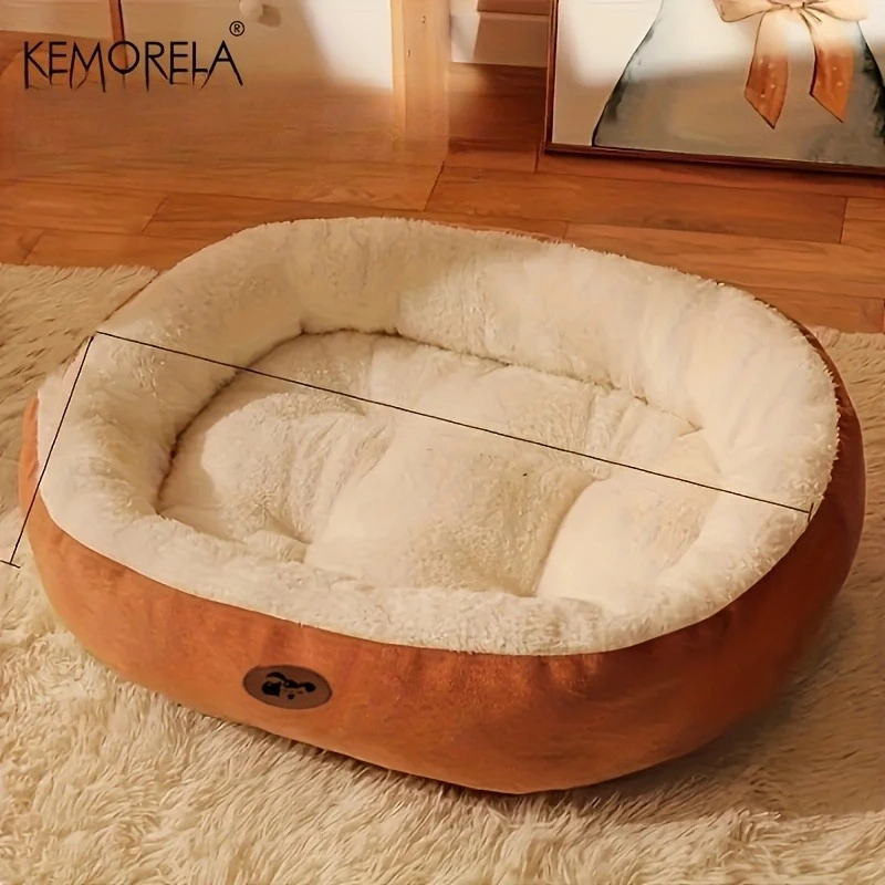 Cozy Oval Snuggle Pet Bed, Plush &Amp; Thickened Cat Bed Warm And Secure Bed For Cats And Small Medium Dogs, All Seasons Cozy Oval Snuggle Pet Bed, Plush &Amp; Thickened Cat Bed Warm And Secure Bed For Cats And Small Medium Dogs, All Seasons - Image 9