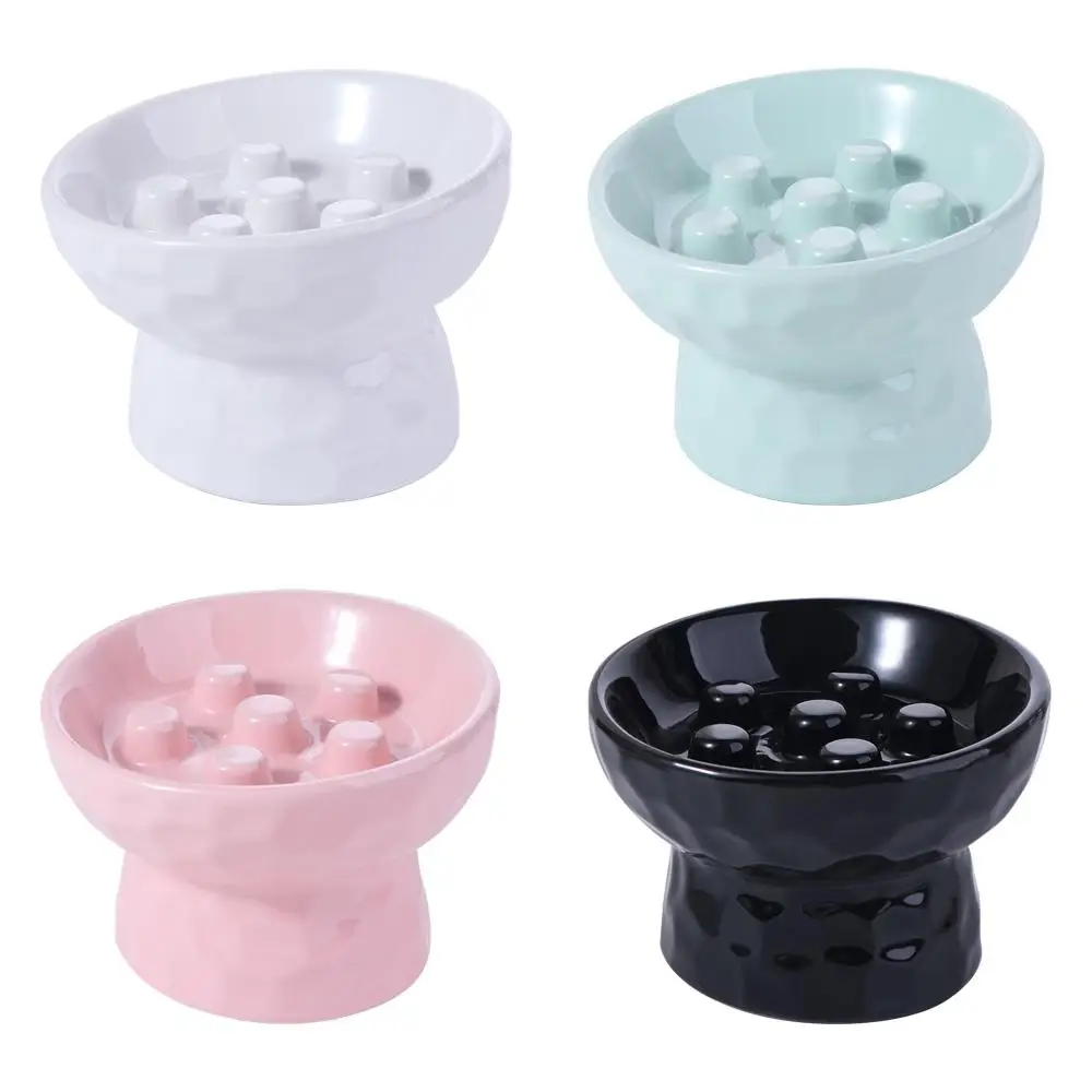 Ceramic Cat Slow Feeder Bowl Slanted Mouth Non-Slip Pet High Foot Bowl Anti Tipping Stable Elevated Cats Feeder Basin Ceramic Cat Slow Feeder Bowl Slanted Mouth Non-Slip Pet High Foot Bowl Anti Tipping Stable Elevated Cats Feeder Basin - Image 5