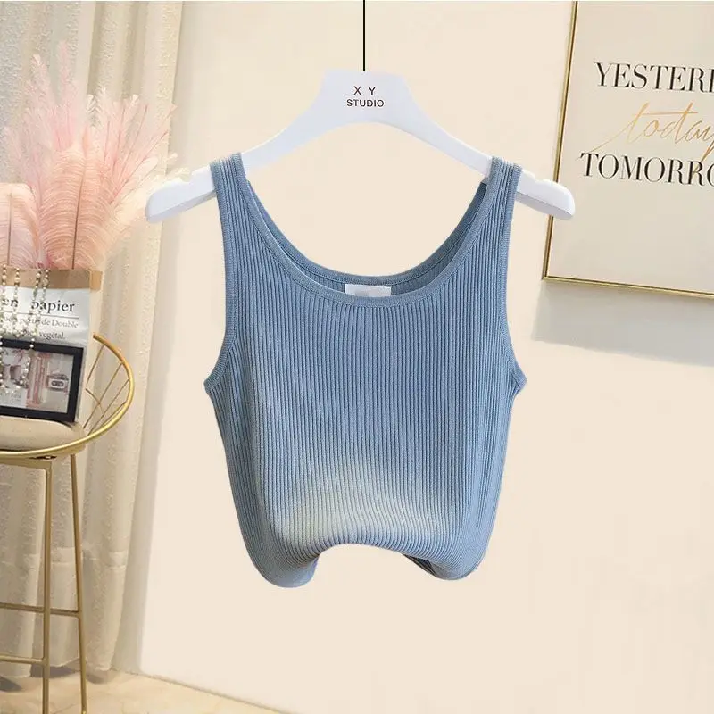 Frauen Frühling Sommer Neue Gestreifte Shirts Weste Hohe Taille Breite Bein Jeans Drei-Stück Koreanische Elegante Strickjacke Denim Hosen Anzug Frauen Frühling Sommer Neue Gestreifte Shirts Weste Hohe Taille Breite Bein Jeans Drei-Stück Koreanische Elegante Strickjacke Denim Hosen Anzug - Image 2