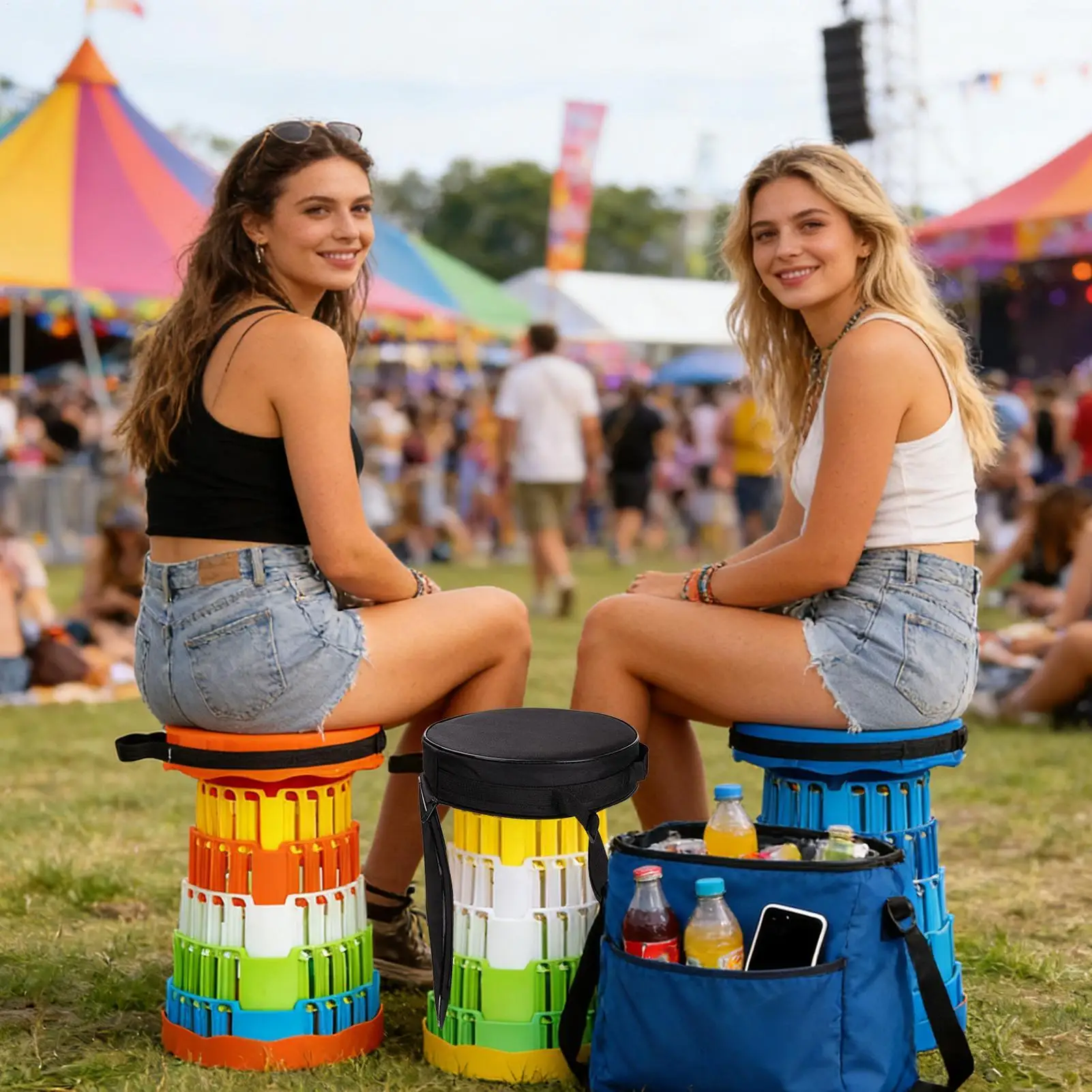 Carry Case For Folding Stool Round Pouch With Shoulder Strap Foldable Stool Bag With Zipper For Sketching Camping Picnic Carry Case For Folding Stool Round Pouch With Shoulder Strap Foldable Stool Bag With Zipper For Sketching Camping Picnic - Image 21