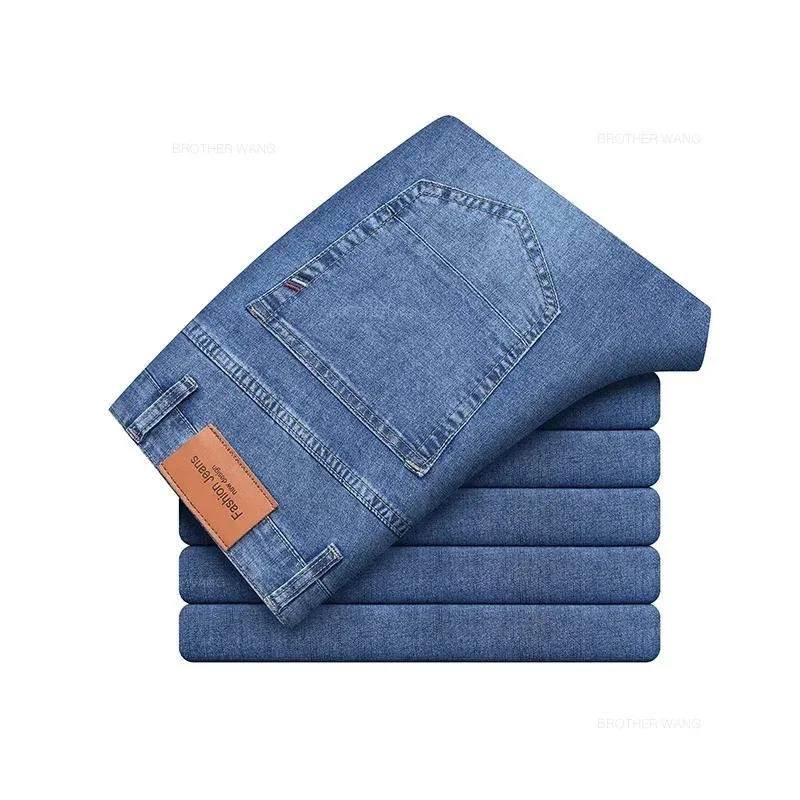 Sommer Elastische Männer Jeans Mode Grau Komfortable Business Gerade Stretch Baumwolle Casual Denim Hosen Marke Männliche Dünne Hosen Sommer Elastische Männer Jeans Mode Grau Komfortable Business Gerade Stretch Baumwolle Casual Denim Hosen Marke Männliche Dünne Hosen - Image 7